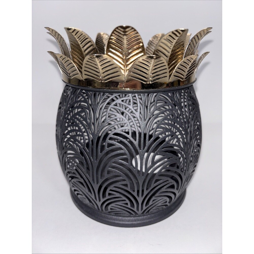 Bath & Body Works Black Pineapple Luminary 3 Wick Candle Holder NEW - Picture 5 of 10